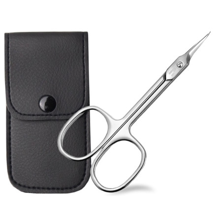Ciseaux à cuticules de Solingen avec étui - Fabriqué en Allemagne - Manucure Pédicure avec lame incurvée pour une coupe et un re