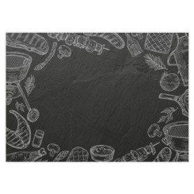 100 Sets de Table avec Motif Ardoise I Saison du Barbecue I DIN A3 carré I Set de Table en Papier I Design Moderne I Set de Tabl