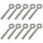 PRIOstahl Lot de 10 vis à œillets avec filetage métrique - M8 x 80 mm - Œillets filetés - Vis à crochet - Vis à anneau - Crochet