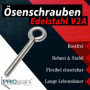 PRIOstahl Lot de 10 vis à œillets avec filetage métrique - M8 x 80 mm - Œillets filetés - Vis à crochet - Vis à anneau - Crochet