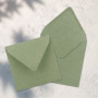 NEUSER PAPER 50x enveloppes carrées vintage en papier kraft vert - durable - 15,5 x 15,5 cm - rabat pointu à collage humide -