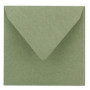 NEUSER PAPER 50x enveloppes carrées vintage en papier kraft vert - durable - 15,5 x 15,5 cm - rabat pointu à collage humide -