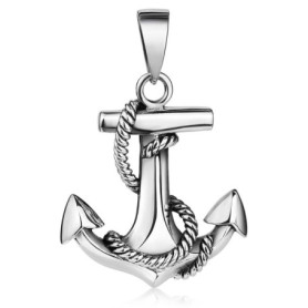 MATERIA by Matthias Wagner Pendentif ancre en argent 925 pour homme – Pendentif maritime KA-8, Argent