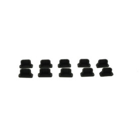 SYSTEM-S Lot de 10 cache-ports USB Micro B en silicone anti-poussière 7 x 2 mm Noir