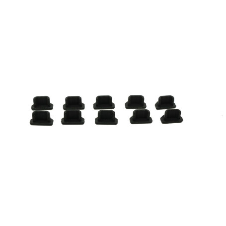 SYSTEM-S Lot de 10 cache-ports USB Micro B en silicone anti-poussière 7 x 2 mm Noir