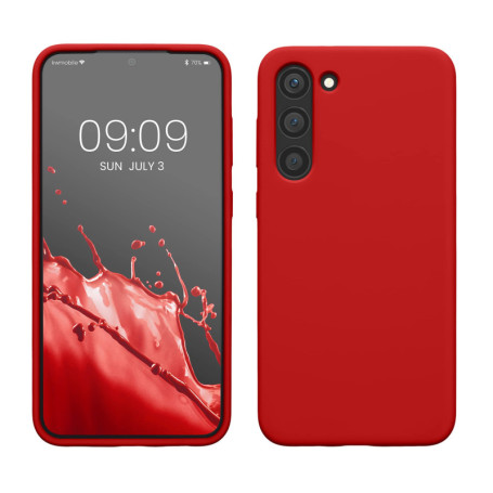 kwmobile Housse Compatible avec Samsung Galaxy S23 Plus Coque - Housse de téléphone Protection Souple en TPU Silicone - Rouge Cl