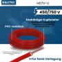 Kalitec H07V-U 1 x 2,5 mm² rouge - Fil simple en PVC ignifuge 2,5 mm² - Toron rigide en cuivre - 450/750 V - Pour câblage intern