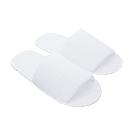 Carenesse 4 paires de chaussons d'hôtel ouverts taille 43-44 I Chaussons jetables pratiques en éponge 100% coton I Chaussures in