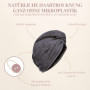 Carenesse Cheveux Turban tête Gris Anthracite avec Bouton 100% Coton, 24 x 70 cm, Serviette pour Cheveux, Chiffon Sec, Serviette