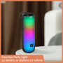 MusicMan Enceinte Bluetooth Portable avec lumières Disco RVB, Radio FM, Lecture USB et MicroSD, Batterie 1800 mAh, Microphone in