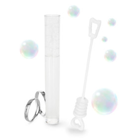 24 x tube à bulles de mariage avec poignée en forme de cœur - Tubes remplis