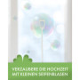 24 x tube à bulles de mariage avec poignée en forme de cœur - Tubes remplis