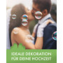24 x tube à bulles de mariage avec poignée en forme de cœur - Tubes remplis