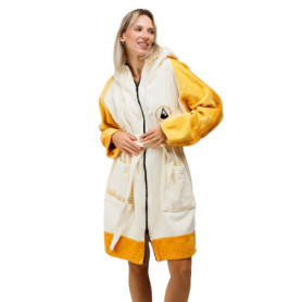 Wave Hawaii Sannt Poncho de surf zippé pour les tailles de 160 à 190 cm en 100% coton écologique pour la natation, la plage, le 