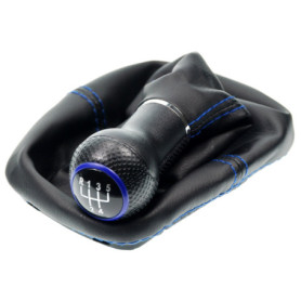 L&P A0254-5 Soufflet Levier de Vitesse Pommeau de Vitesse 12mm compatible avec VW Golf 1 2 3 Polo 3 6N Boite 5 Plug & Play Noir 