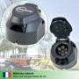 fouraces Prise de remorque - 7 Broches, gabarit - pour Voiture, Auto et Tracteur - Attelage de remorque, Caravane, Noir
