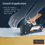 Presch Kit d'agrafeuse manuelle professionnelle - Agrafeuse murale avec un assortiment de 600 agrafes pour le bois, le tissu, le