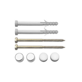 tecuro - 436785 - Kit de fixation WC 6 x 85 mm avec 2 capuchons chromés et plastique