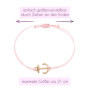 Selfmade Jewelry Bracelet femme or rose ancre macramé fait main taille réglable avec emballage cadeau, Größenverstellbar, Métal