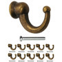 Fuxxer Lot de 10 crochets de porte-manteaux antiques en laiton bronze rétro