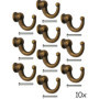 Fuxxer Lot de 10 crochets de porte-manteaux antiques en laiton bronze rétro