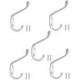 Fuxxer Lot de 5 crochets classiques pour porte-manteau, serviettes, vêtements - Blanc