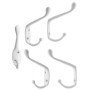 Fuxxer Lot de 5 crochets classiques pour porte-manteau, serviettes, vêtements - Blanc