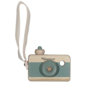 Kindsgut Appareil Photo en Bois, Appareil Photo en Bois pour Les Petits Enfants, Beau Cadeau aux Couleurs subtiles, Aquamarine