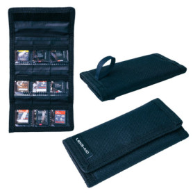Lens-Aid Pochette de rangement pour cartes SD : étui compact pour jusqu'à 9 cartes SD, CFexpress, XQD, jeux Switch - Étui en nyl