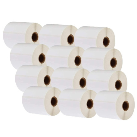 LEYF Étiquette d'expédition 100 mm x 150 mm - Noyau de 1 Pouces - 12 rouleaux de pack d'étiquettes x 370 pièces par rouleau = 44