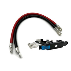 Kit de câbles de Batterie 70 mm, 30 cm, avec cosses M8, Rouge et Noir, Support de sécurité pour entraxe de 50 mm, résistant à la