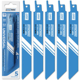 Lames de scie sabre EFFEKTWERK pour métal (5 pièces), ensemble de lames de scie sabre à découper le métal, lames de scie sabre e