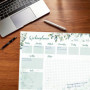 Sous-main A3 eucalyptus avec planificateur hebdomadaire - Liste de tâches - 50 feuilles - Vert - Bloc-notes à déchirer