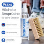 PRAXS® Kit de nettoyage pour baskets - Nettoyant pour chaussures et baskets pour daim, nubuck, daim et tissu - Cirage avec bross