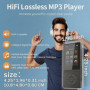 Lecteur MP3 64 Go, MP3 Bluetooth 5.3 avec Haut-Parleurs, Lecteur Musique, Enregistreur Vocal, Radio FM, Chaîne Hi-FI, Écouteurs,