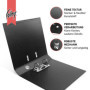 Lot de 3 classeurs larges pour format A4, dos de 4,5 cm, classeurs en plastique noir