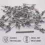 SKIR'CO Lot de 80 rivets aveugles peints, 4,0 x 14 mm, rivets pop en aluminium, foret inclus (gris aluminium RAL 9007)