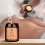 Bougie de Massage la Pêche 100g - Bougie de Cire de Soja - Bougie aux Huiles de Noix de Coco et d'Amande - Massage Relaxante - C