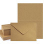 Logei Lot de 60 enveloppes en papier kraft avec cartes - Enveloppes pliantes - Cartes vierges à personnaliser - Enveloppes en pa