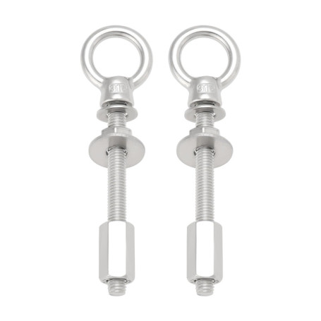 OTOTEC Lot de 2 boulons à anneau en acier inoxydable 316 M8 x 80 mm avec rondelles d'écrous pour charnières de porte arrière com