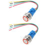 OTOTEC Lot de 2 Interrupteurs à Bouton-Poussoir Autobloquants à LED Rouges de 19 Mm SPST 5 A/12 V Adaptés à l'éclairage des Camp