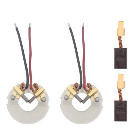 YINETTECH Lot de 2 supports de brosse en carbone et une paire de brosses en carbone de 3 x 8 x 13 mm compatibles avec les outils