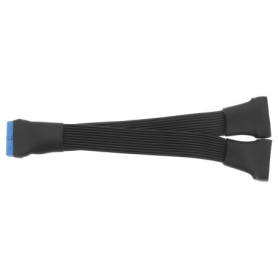 YINETTECH Câble d'extension Répartiteur USB 3.0 19/20 Broches 1 à 2 en Forme de Y Adaptateur Interne Répartiteur de Concentrateu