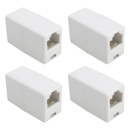 VGOL Lot de 4 coupleurs RJ11 6P4C femelle vers femelle pour modems ADSL de téléphone fixe, fax