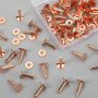 PRATYAHARA 50 Ensembles de Rivets et Bavures en Cuivre, Rivets en Cuivre pour Cuir pour Ceintures Portefeuilles Colliers en Cuir