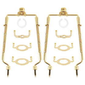 Sudemota 2 Pièces Abat-Jour Support de Harpe E14, E26, E27 Adaptateur de Base de Lumière Réglable Lampe Harpe Kit Cadre en Corne