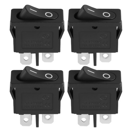 eMagTech 4 Pi¨¨ces Interrupteur ¨¤ Bascule 2 Positions 2 Broches 19 X 7 Mm 250 V CA 6 A KCD1 Compatible avec Fiches Plates de 4,