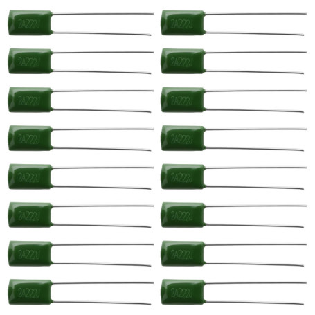 ECSiNG Lot de 100 Condensateurs de Remplacement pour Guitare électrique 2,2 NF 2A222J Adaptés à La Plupart des Guitares