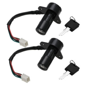 ECSiNG 2 Set Ensemble de Verrouillage de Contacteur d'allumage à 6 Fils pour Moto Serrure de Contacteur d'allumage de Sécurité d