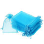 Wady - Lot de 100 sachets en organza avec cordon de serrage pour cadeaux, bijoux, fête de mariage, 7 x 9 cm, bleu d’eau
